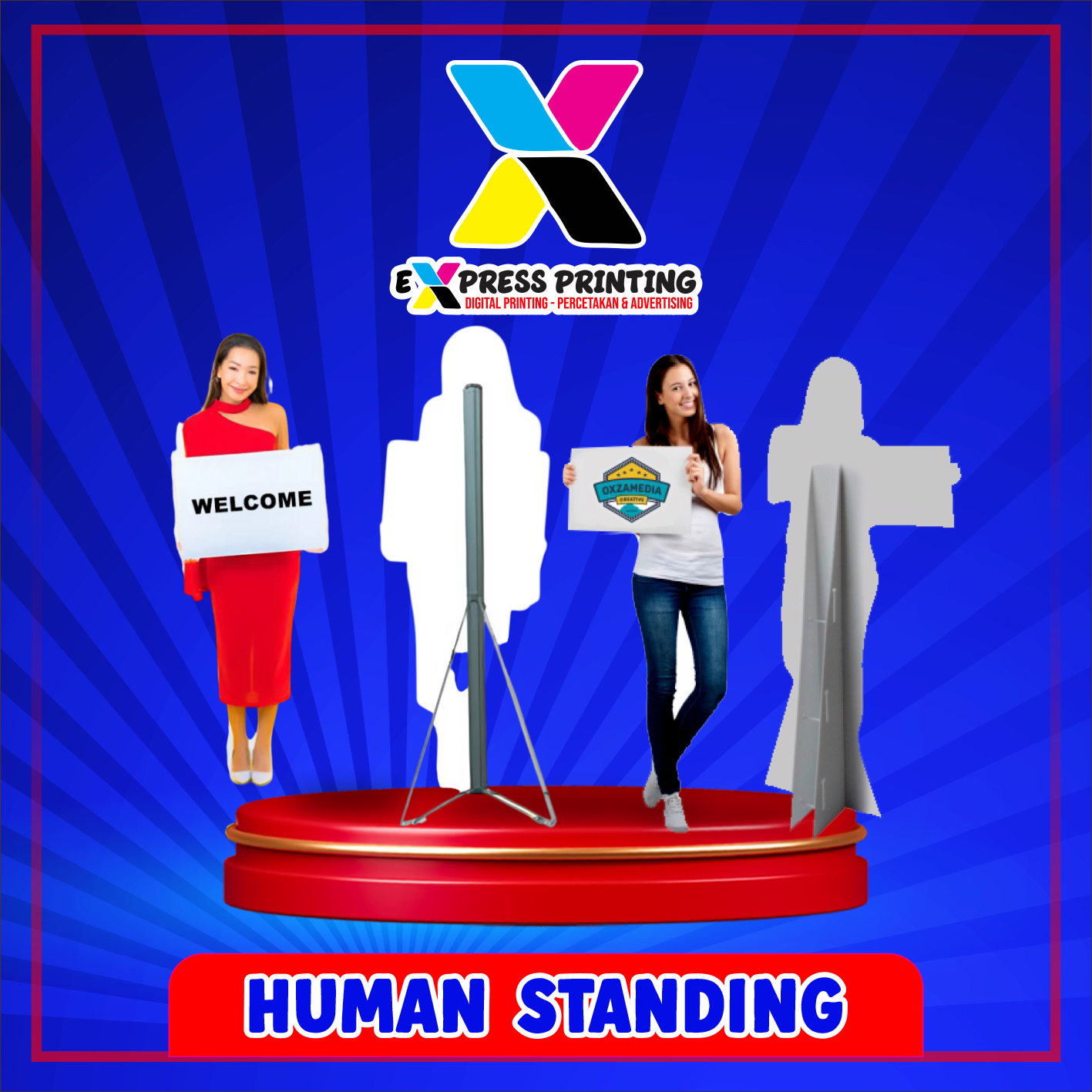 Cetak Human Standing Custom Foambord & Akrlik Custom Express 24 jam