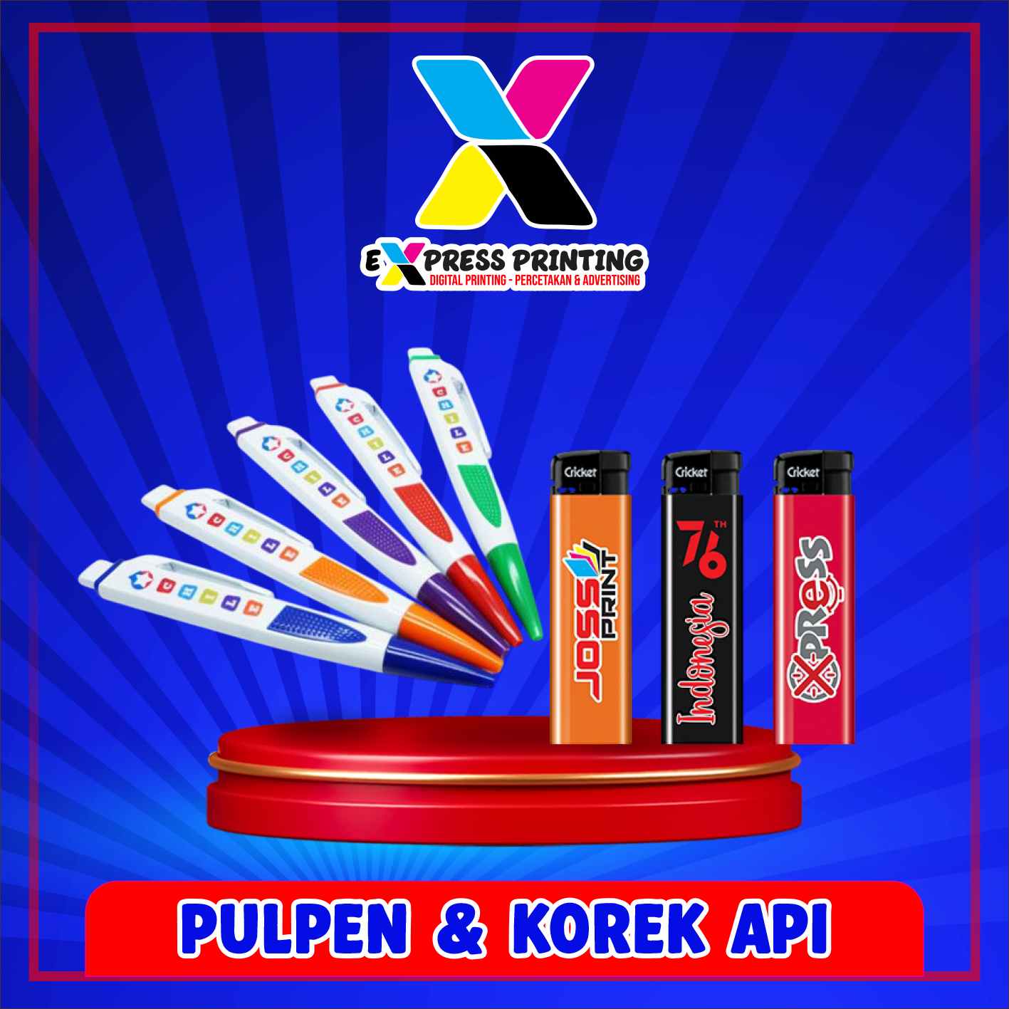 Cetak Pulpen, Korek Api, Dll Custom Express 24 Jam
