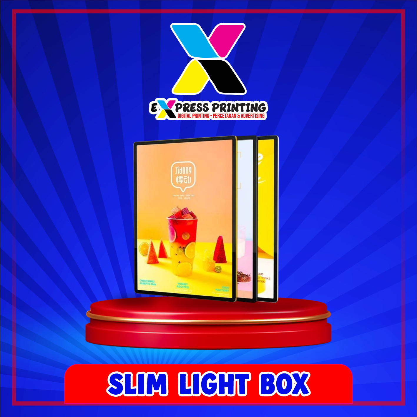 Cetak Slim Light Box Custom Express 24 Jam