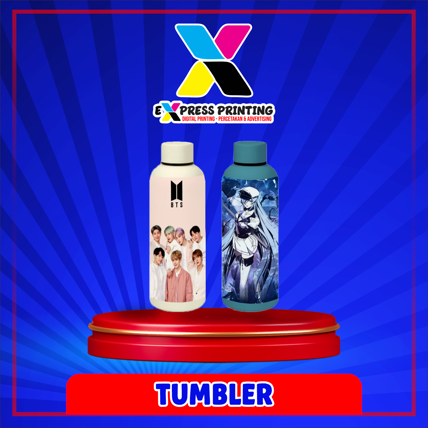 Cetak Merchandise Tumbler Custom Express 24 Jam